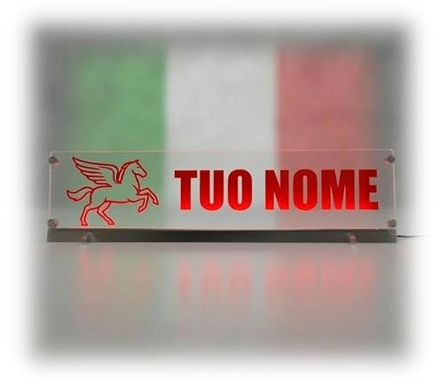 LaFarfallaDiLegno.it INSEGNA LED per camion e trattori con nome ed immagini | Tabella luminosa cabina truck - Spessore 8mm - con Telecomando ed Alimentazione USB (ok sia 12v e 24v con adattatore)