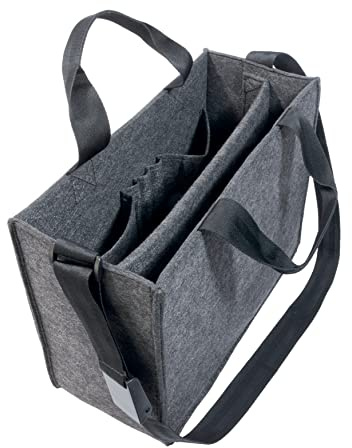 Sigel Desk Sharing Bag Classic dunkelgrau Medium Laptop bis 15,4 Zoll | BA410, Organizer für mobiles Arbeiten, absolut sicherer Stand, synthetischer Filz, 36 x 15 x 28 cm