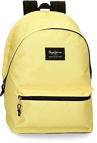 Pepe Jeans Aris Mochila para Portátil, Amarillo, 15,6 | Doble Compartimento