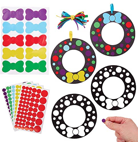 Baker Ross FX213 Weihnachtskranz Klebepunkt Dekorationen - 10er Pack, Sticker Basteln für Kinder, Kindergeburtstag Sticker Set, Kleine Geschenke für Kinder, Weihnachtsschmuck Basteln