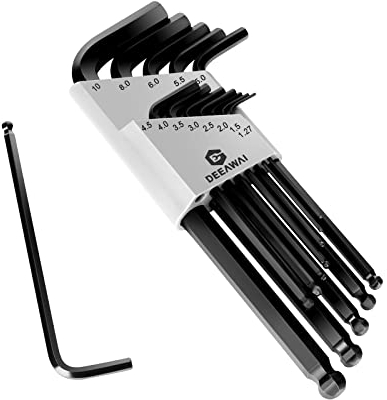 DeeAWai Innensechskantschlüssel Satz 13 tlg HX | DIY Innensechskantschlüssel mit Kugelkopf 1,27 bis 10 mm Cr-V-Stahl Winkelschlüssel Set für Reparatur von mechanischer Geräte Fahrräder