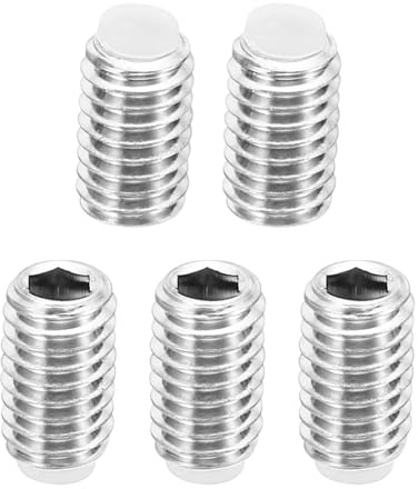 PATIKIL M6x10mm Nylon Spitze Grubenschraube 5 Pack Metrische Sechskant Buchse Kopf Kugelkopf Rutschfest Set Schrauben Innere Sechskant Antrieb Hardware 304 Edelstahl