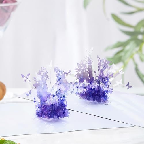 VidFair 3D Pop-Up Beeindruckende Schmetterling und Blumen-Karte für Frauen zum Geburtstag 3D Gutscheinkarte zum UrlaubHandschrift Geschenk Geburtstagsgrußkarte,Lehrertagskarten,Geschenkkarten