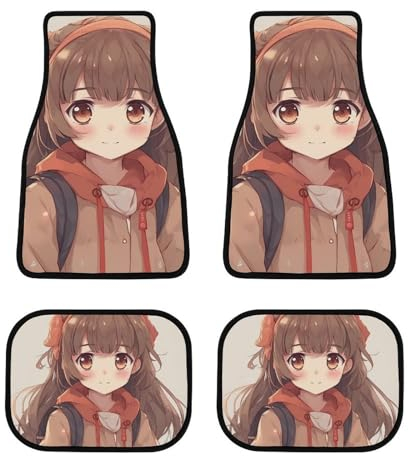 Japan Anime Auto Fußmatten 4-teiliges Automatten-Set Universal Teppich Fußmatten Komplettset Auto Zubehör Fit für Limousine SUV LKW Vans