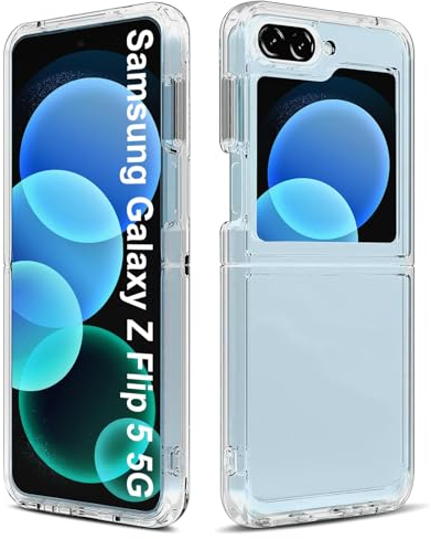 Posdou Hülle für Samsung Galaxy Z Flip 5 Handyhülle, Silikon Weich TPU Schutzhülle mit Kamera Schutz für Samaung Z Flip 5, Stoßfest Anti-Scratch Durchsichtige Case für Galaxy Flip5, Nie Vergilbung