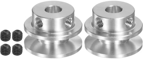 Kvartsman 2 set V-typ remskiva 6 mm hål 22 mm yttre diameter enskild rulle aluminiumlegering för 3–5 mm PU rund rem motor skaft borrmaskin
