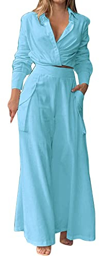Traje de pantalón festivo para mujer, para invitados de boda, sexy, de dos piezas, elegante, cuello en V, vestido de fiesta, manga larga, chaqueta de punto, blusa, pantalones anchos de pierna ancha,