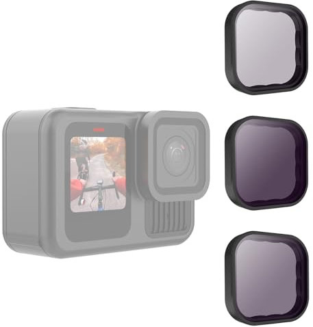 TELESIN 3 piezas Filtro de densidad neutra ND8 ND16 ND32 compatible con GoPro Hero 13 Black- Kit de filtro de lente de protección de objetivo para Go Pro 13 Accesorios Cámara