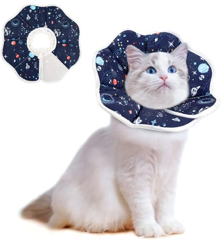 Supet Halskrause Katze,Einstellbarer Halskrause Katze Halsband,Wiederherstellung Halsband Weich Kragen Cone Nach Operation und Verletzungen für Welpen, Kleine Hunde und Katzen