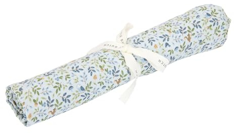 Little Dutch Pucktuch Swaddle Tuch Decke Musselin Baby (120x120 cm) Forest Adventure blau - Forest Friends