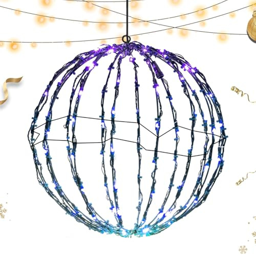 LED Leuchtkugel Weihnachtsbeleuchtung Kugel - Weihnachten LED Kugel Beleuchtung Festival Baum Beleuchtung hängende Außenbeleuchtung für Hochzeit, Terrasse, Bäume, Garten