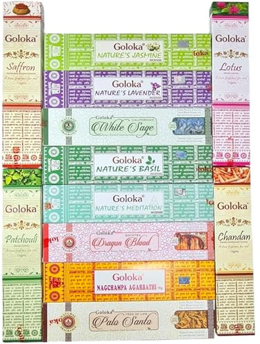 Inciensos Aromáticos – Gran Variedad de Surtidos y Fragancias para Crear Ambientes Únicos, 6 Aromas Diferentes en Cada Pack (G)