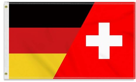 Große 90×150 CM Deutschland Schweiz Flagge, großes 150D Deutsch Schweizer Freundschafts banner,Strapazierfähige Deutschlandfahne Doube-Seitendruck Dekor Messingösen large Switzerland