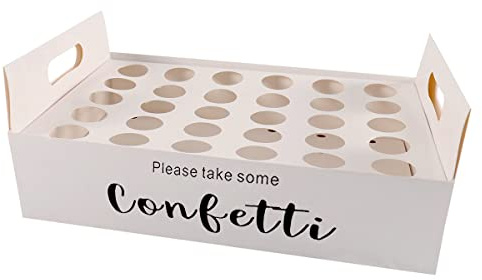 Weriirew Porta Coni Porta coriandoli per Matrimonio, Vassoio Porta Coni Porta coriandoli per Decorazione di Feste Nuziali, 30 Fori, Bianco