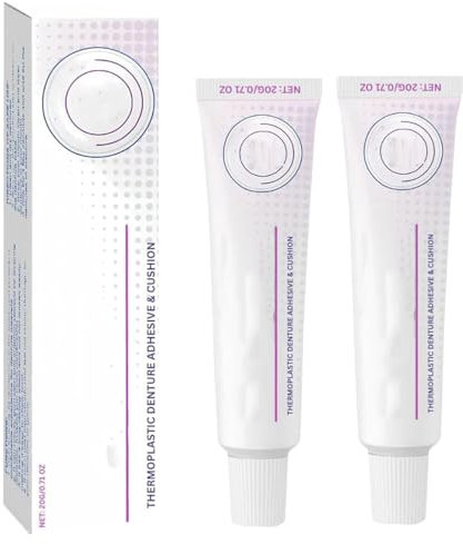 Adesivo dentale originale, Adesivo dentale termoplastico, Fissativo per protesi, Kit reline in silicone per denti finti per la riparazione dei denti (2 pcs)