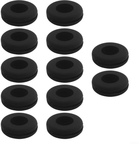 JoyousMall Tennisschläger-Dämpfer, Silikon, Vibrationsreduzierung, Stoßdämpfer für Sportbegeisterte, Schwarz, 12 Stück
