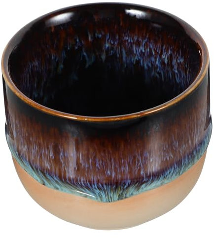 ABOOFAN Taza de Cerámica Japonesa Vintage Taza de y Café Reutilizable Diseño Clásico de Porcelana Accesorio para Oficina y Casa de Color Marrón y Azul