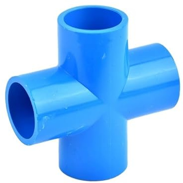 Clapet anti-retour pivotant en PVC pour eau, Raccord transversal en PVC à 4 voies for système d'irrigation de jardin, plusieurs tailles, multicolore(Blue,Inner Dia 50mm)