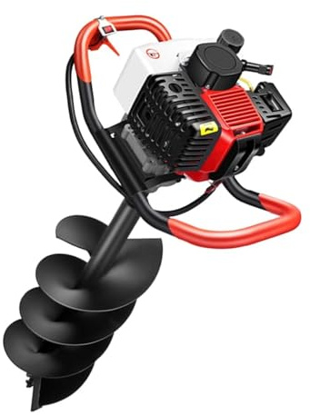 4 corsa benzina Post buco escavatore benzina Auger 199CC terra Auger senza fili escavatore a Gas per recinzione post-giardino albero con 3 Auger (5 pollici, 6 pollici e 8 pollici)