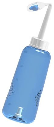 MUSISALY Botella de Limpieza Nasal de Plástico 500 Ml 2 Boquillas para Adultos y Niños Uso Control Botón y Diseño Creativo