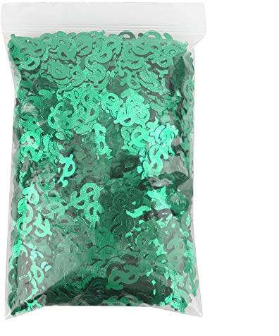 Signo de dólar Confeti para lanzar mesas dispersas Decoraciones de fiesta versátiles para bodas Baby Showers Aniversarios Oro verde PVC 60 g (signo de dólar verde)