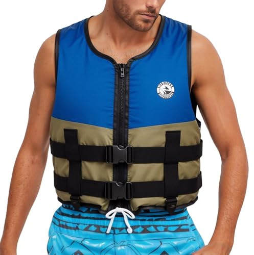 PINTUTU Aiuti di Galleggiamento Adulti, Schiuma Giubbotto di Galleggiamento con Cinturino All'Imbracatura Tasca Interna Unisex per Paddleboarding Kayak SUP Pesca