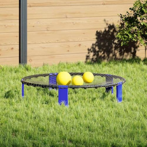Ziaphsol Roundnet set med 3 bollar och pump, runt nät av PP och PVC, Ø 90 x 20 cm, bollspel för trädgård, park och strand, för motorik, koordination och lagspel