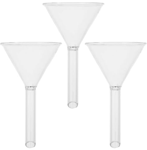 Toyvian 3piezas Embudo de Laboratorio de Vidrio Transparente para Filtrado y Vertido Preciso Entornos Científicos