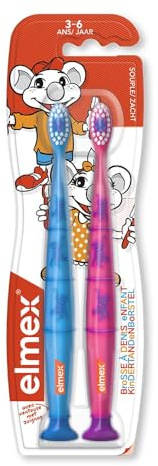 ELMEX Brose zu Zähne Kind 3-6 Jahre Duo, Weich, Oval, 2 Stück, Grün, Unisex, Kunststoff, Manuell, Wiederverwendbar