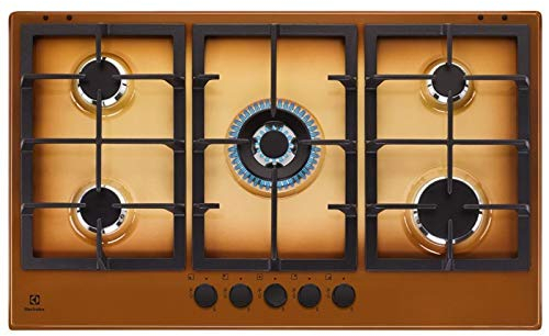 Electrolux - Piano cottura a gas KGS 9536 T finitura terra di francia e manopole nere da 90 cm