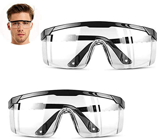 HONGCI 2 Pack Safety Glasses,Anti Fog and UV Protection Protective Clear Goggles,Safety Protection Glasses,Safety Goggles for Kids Nerf Gun Battles,Construction,DIY,Lab,Welding,Chemistry,Personal Use