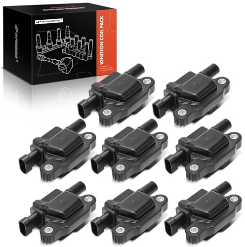 A-Premium Ignition Coil Pack Set of 8 (Square Coil) Compatible with Chevrolet Silverado GMC Sierra 1500 2014-2019 Yukon 2015-2018 V8 5.3L 6.2L
