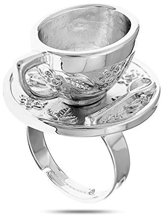 RechicGu Tazza da tè con piattino in 3D, stile vintage, fiaba, cappellaio, paese delle meraviglie