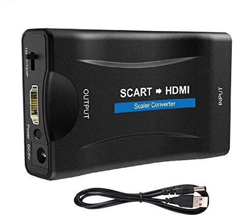 Adattatore Converte L'ingresso Scart Analogico in Uscita Hdmi. Adattatore Video Audio 720p/1080p Per Proiettore Monitor HDTV STB VHS Xbox PS3 Sky Blu-ray Dvd