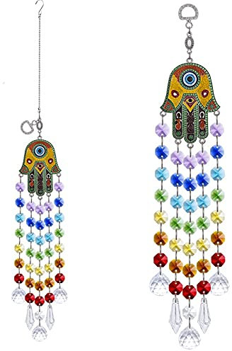 YFCTLM Cazador de Sol Pelota de Cristal Colgante y Cadenas de Perlas de octágono con prismas Colgante de Cazador de Sol para el Regalo de la decoración del jardín