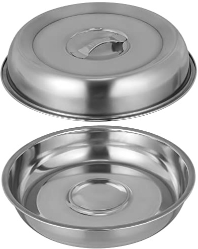 Lurrose Stainless Steel Food Covers 10 Inch Round Heatproof Dome for Steak Burgers Grilled Dishes Indoor Outdoor Cooking Kitchen Use Set of 2