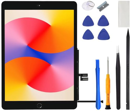VDASO for iPad 7 7th / 8 8th Gen Screen Digitizer 2019/2020 10.2 Inch Touch Glass, for 7th or 8th Generation A2197 A2198 A2200, A2270 A2428 A2429 A2430 with Home Button, Repair Kit (Black)