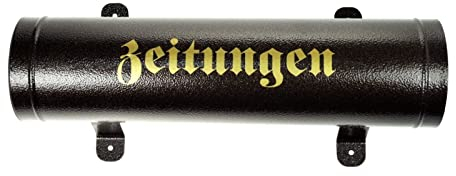 Antik Kupfer Zeitungsrolle Zeitungsbox Zeitungsfach Retro-Schriftzug PD