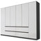 Rauch Möbel Mainz Armario con Puertas giratorias, Color Blanco/Gris metálico, Negro, 6 Puertas con 4 cajones, Incluye Paquete de Accesorios, 4 estantes, 4 Barras, sin Mango, 271 x 210 x 54 cm