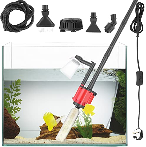 PYPABL Aquarium Gravel Cleaner, Multifunctional Electric Fish Tank Water Changer, Removable Vacuum Sand Washer Algae Cleaner Filter Water Shower Set