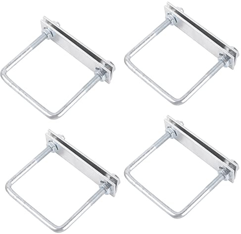 U Bolzen M8 Bügelbolzen U-Bügelverschluss 4 Stück Quadratische Bolzen | U-Schrauben Schellen Edelstahl Mit Mutter Rahmen Und Unterlegscheibe M8x80x100mm