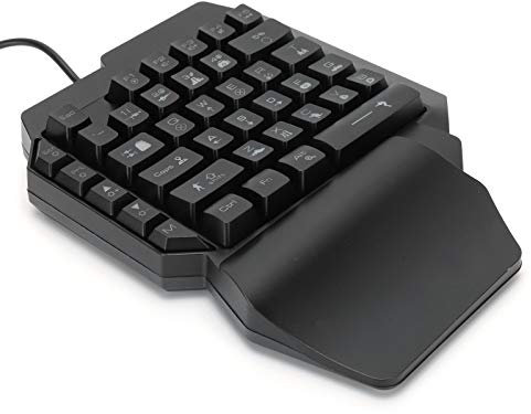 Tastiera da Gioco con Una Mano, USB Cablata LED Retroilluminazione RGB a 7 Colori Una Mano Tastiera Ergonomica per Giochi E-sport con Una Sola Mano Layout 39 Tasti per PC Desktop Console (Tastiera F6)