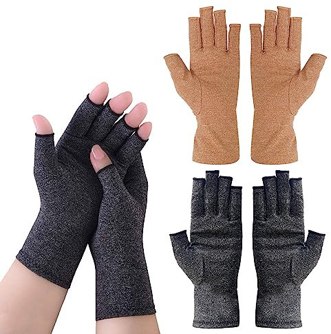 ATBUSS 2 paia di guanti antidolorifici, design a mezze dita, per proteggere la salute dello sport, alleviare i dolori articolari, adatti per artrite reumatoide, artrosi crowd
