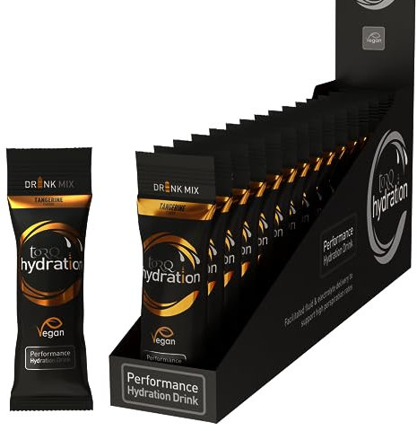 Torq Hidratación - Mandarina - Rehidratación rápida Electrolitos en polvo Perfil hipotónico Correr, Ciclismo, Bebida de hidratación deportiva - Porción individual - Caja de 15