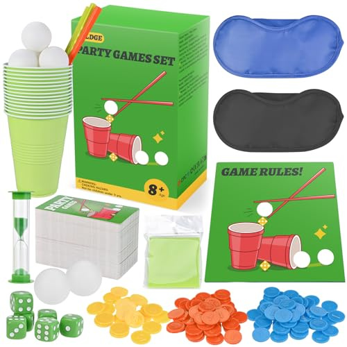 Faburo Party Game Set, Action Game for Adults | Beat Your Friends at 160 Challenges, Card and Board Game for Kids and Adults Perfect for Family Party Night