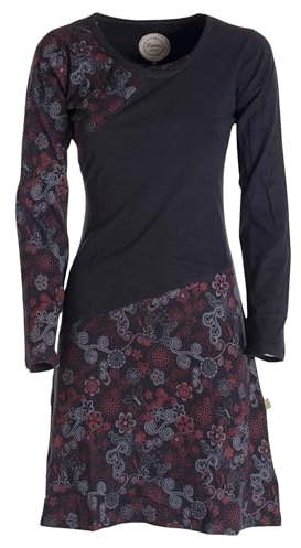 Vishes - Alternative Bekleidung - Asymmetrisches Langarm Jersey Kleid Damen kurz schwarz 44