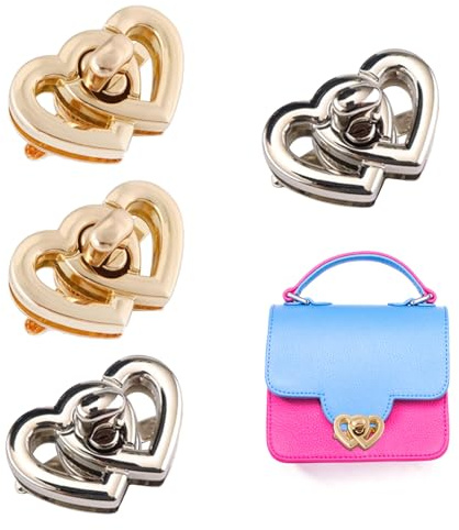 Zasjon Cierres para Bolsos Metalico 4 Piezas Giratorio Hebillas para Bolsos Cerradura Giratoria de Bolsa Giratorias Cierres para Bolsos, Hebilla de Bolsillos para Monederos, DIY Accesorios para Bolsos