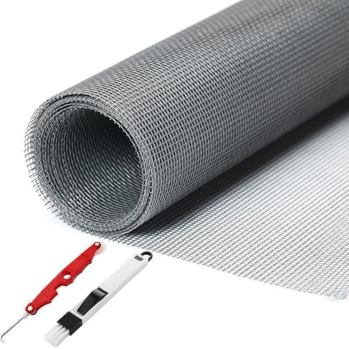 XiaZhiZhen Fliegengitter Meterware 250x120cm Fenster Fliegengitter Insektenschutz Fenster Anti Mücken Anti Fliegen Anti Insekten Fensternetz Schneidbar Reißfest und Langlebig (Grau)