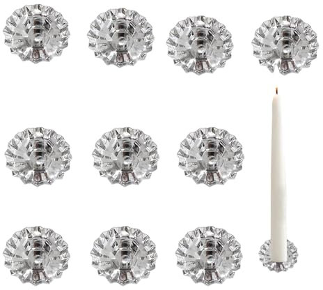 Annewi Weihnachten Metall Kerzenhalter mit Clip, 10 Stück Kerzenständer Clips für Weihnachtsbaum, 360 Grad drehbar, dekorative traditionelle Kerzenständer Clips für Partys, Geburtstag, Weihnachten (B)
