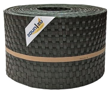 zaun|zu® Rattan 10x Einzelstreifen 2,55 Meter x 19cm | Sichtschutzstreifen PE für Doppelstabmatten UV-beständiger Sichtschutz | Zaunblende Made in Germany Grün 10x 2,55m